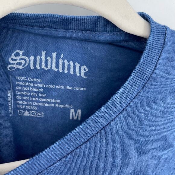 Officially Licensed Sublime Crying Sun T-Shirt Blue Acid Wash Medium NWOT - Picture 3 of 6